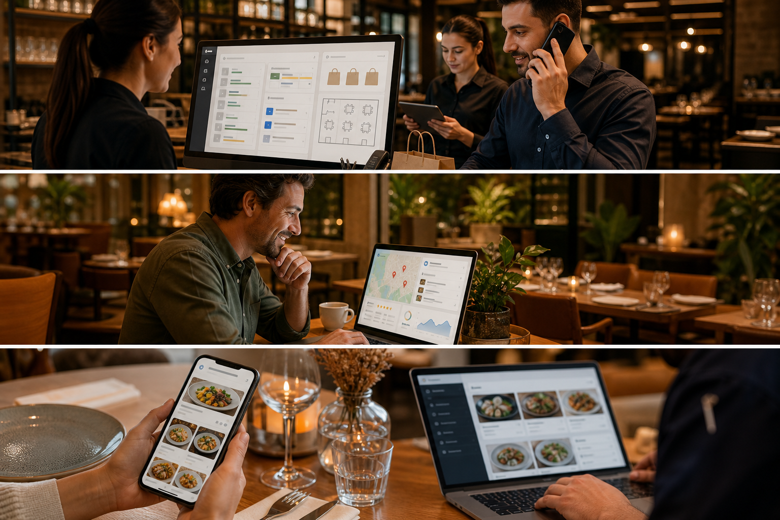 Equipo de restaurante centralizando pedidos y reservas en un sistema más ordenado