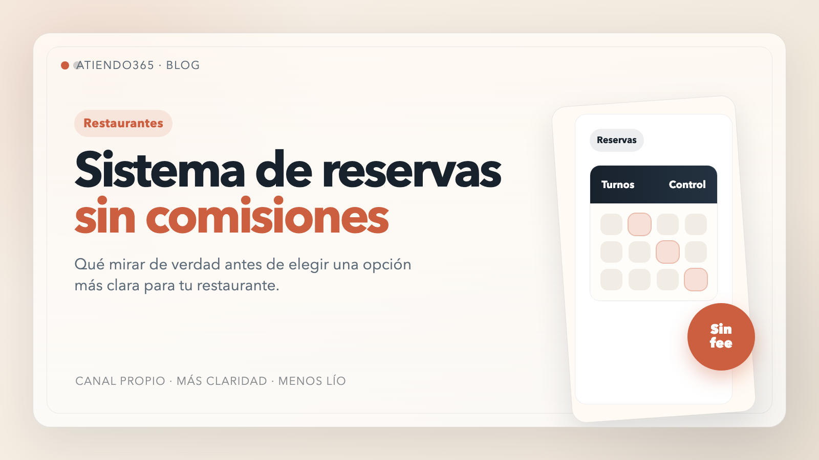 Portada editorial sobre sistema de reservas para restaurante sin comisiones